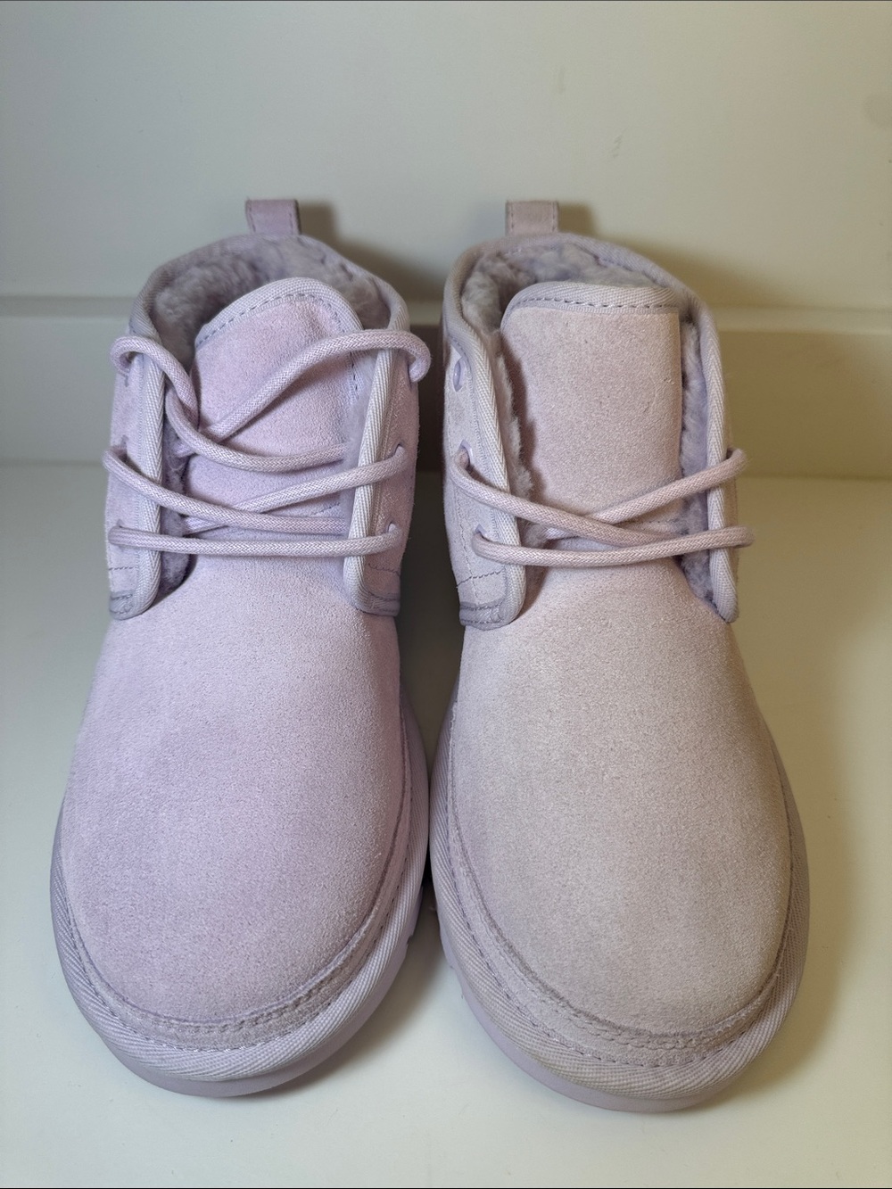 UGG Lavender Neumel Plush-Lined Lace-Up Boots - Size 8